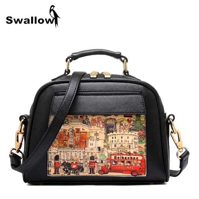 Oil Picture Pattern Women Bag Fashion PU Leather Women Leather Handbag Casual Women Shoulder Bag Fashion Female High Quality