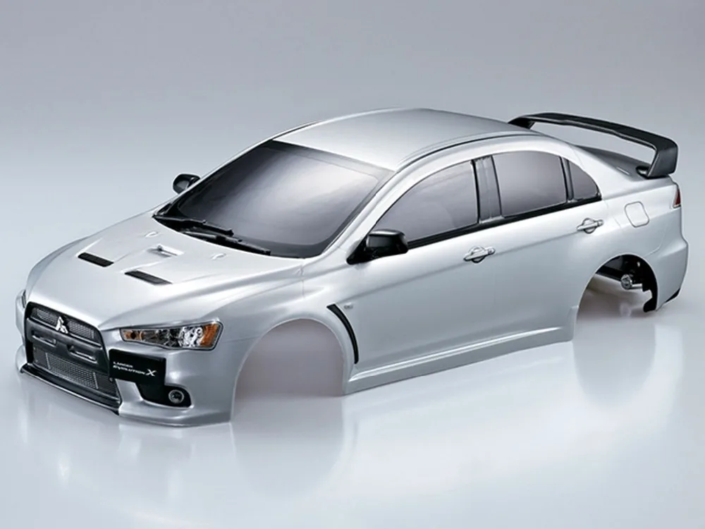 Killerbody 48004 1/10 в масштабе дороги MITSUBISHII Lancer R EVOLUTION X готовый корпус серебро