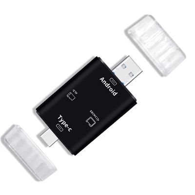 Мульти в 1 SD кард-ридер USB 3,0 Тип C кард-ридер для Android Xiaomi Настольный ПК OTG type-c для Micro USB OTG - Цвет: Black