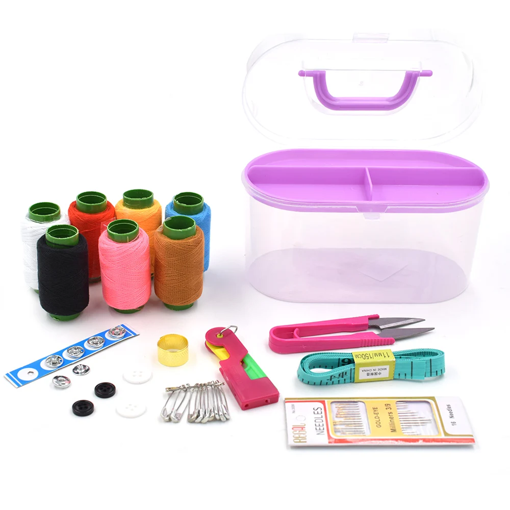 

Portable Mini Travel PP Sewing Box With Color Needle Threads Sewing Kits Sewing Set DIY Home Tools.Sewing Tools & Accessory