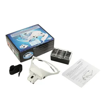 

1Pcs LED Magnifying Glasses 1.0X 1.5X 2.0X 2.5X 3.5X Adjustable 5 Lens Headband Magnifier Glass Loupe LED Light