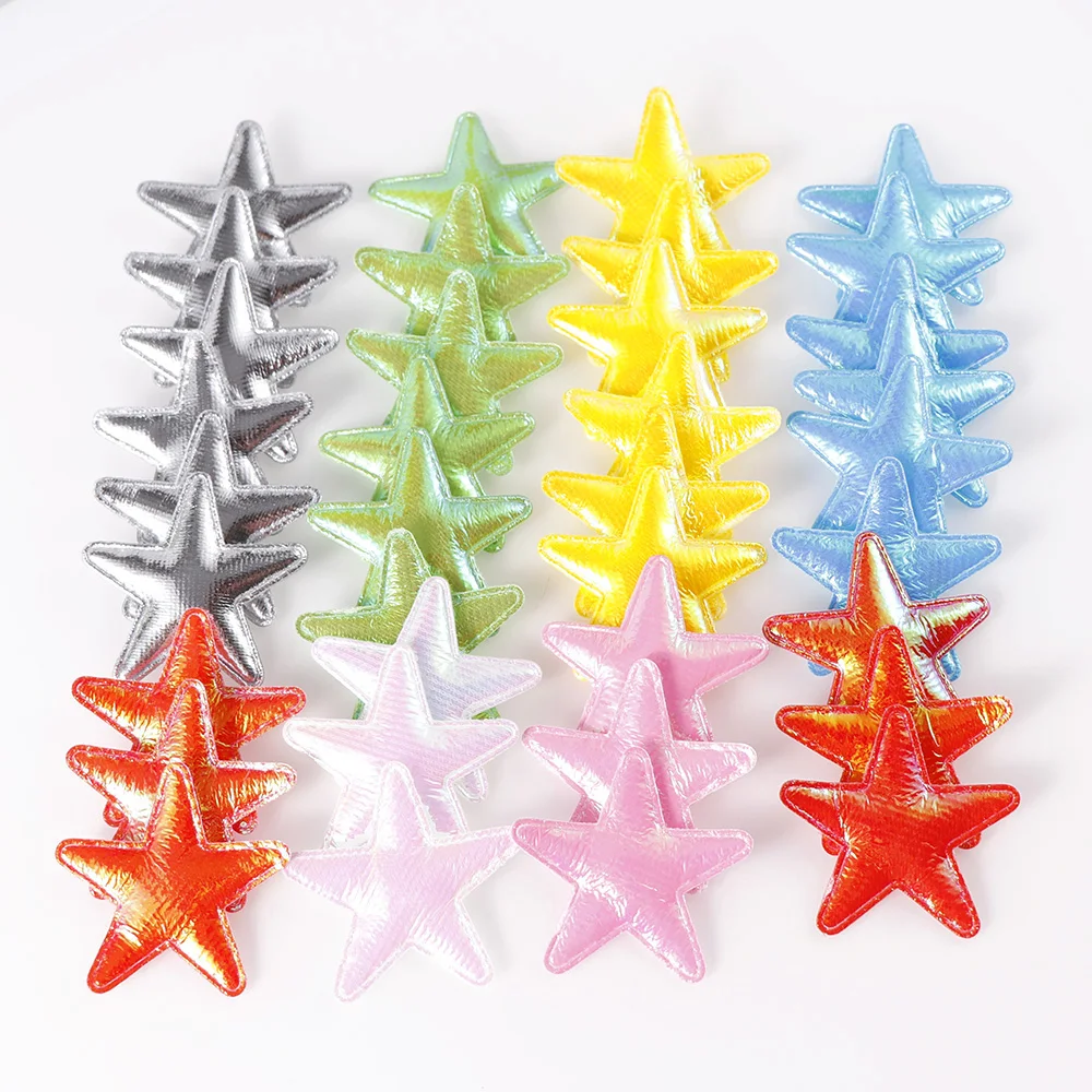 

Fashion 20pc Mix Shiny Five-pointed Stars Sequins Stick On Patches For Clothes DIY Patch Applique Crafts Garment Accessories