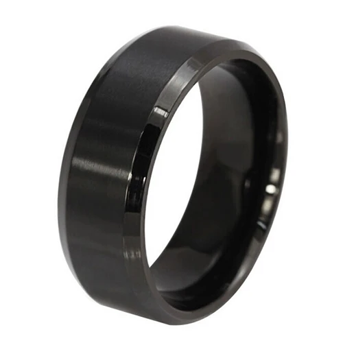 8 мм титановое стальное кольцо обручальное мужское обручальное кольцо черное парные кольца для влюбленных для женщин мужчин модные украшения дропшиппинг