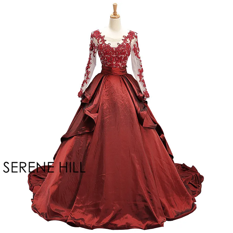 Роскошное бальное платье с длинными рукавами свадебное платье с блестками Бисероплетение фотографии свадебные платья 2019 Robe De Mariage Serene Hill