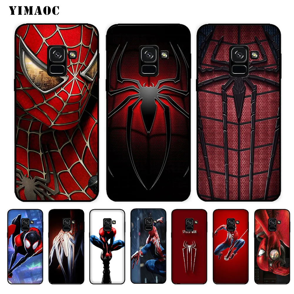 YIMAOC spiderman Soft Case for Samsung Galaxy A3 A5 A6 A7 A8 A9 Plus Note 8 9 A10 A30 A40 A50 A70 |