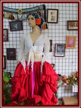 

Belly dance top Transparent thin Belly Dance 7 furcal flare Blouse Top CF34