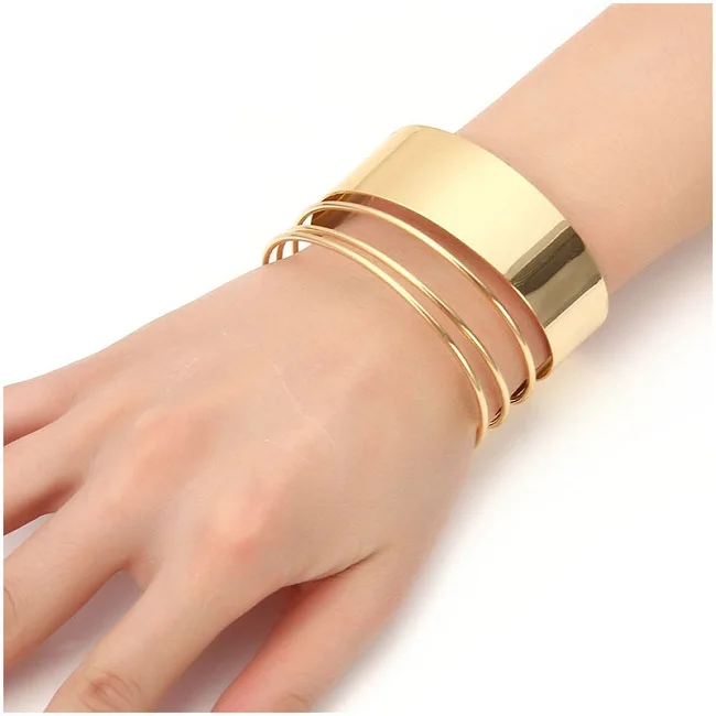 Бренд Exknl, браслеты-манжеты для женщин, винтажный браслет, богемные Многослойные широкие браслеты и браслеты, Femme,, мода - Окраска металла: Gold Color