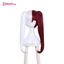 L-email Парик Мой герой Academy Shouto Todoroki белый смешанный Красный синтетический длинный зажим конские хвосты синтетические волосы Perucas Косплей парик