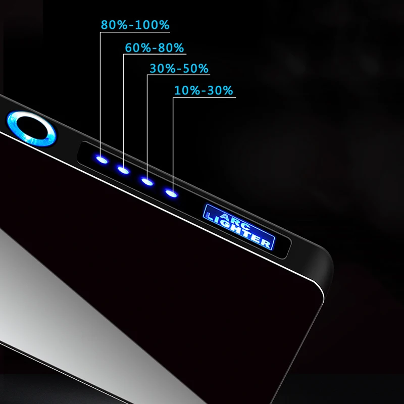 Электрический дисплей двойной дуги зарядки Зажигалка ACR Зажигалка для лошадиной лампы Lightning зажигалка