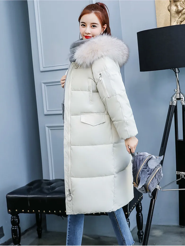 Cotton-padded Woman Long Paragraph. 2018 New Pattern Easy Down Cotton Winter Clothes Seta Lead Loose Coat Woman Cotton-padded Leather Jackets