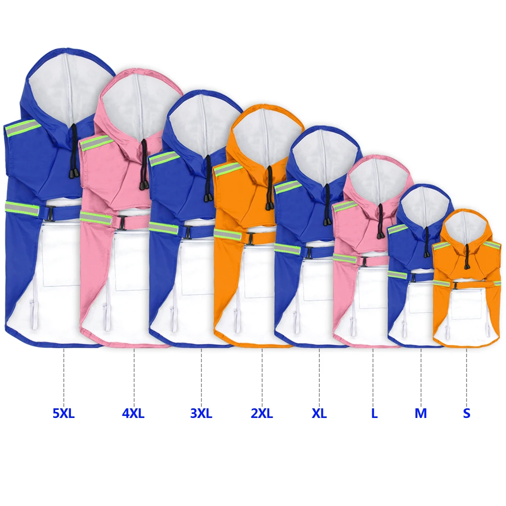 

Raincoat Clothes For Dogs Waterproof Raincoat Dog Coat Jacket Reflective For Small Medium Large Dogs Labrador S-5XL 5 Colors