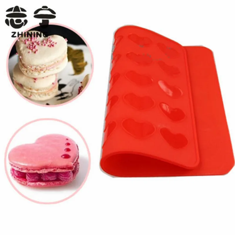 Silicone macaron mat 1pc lovely red heart shape baking mold Christmas cake tool bakeware baking pastry