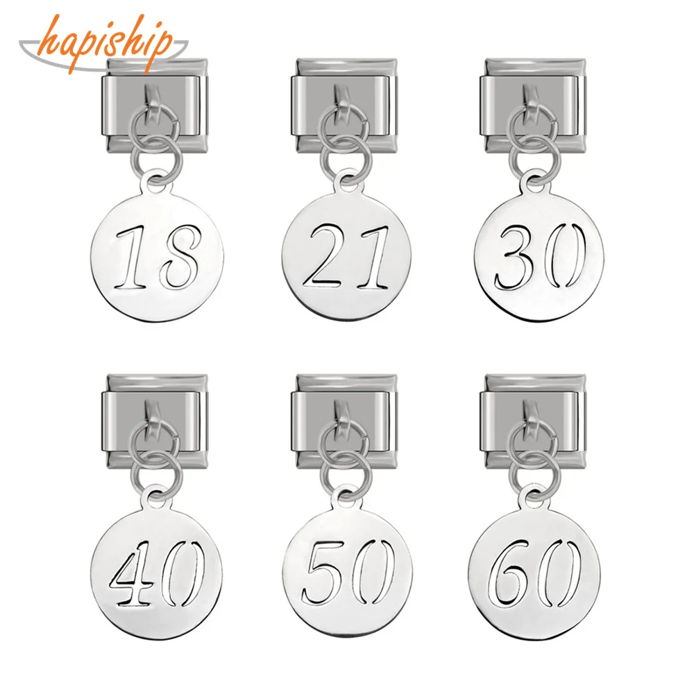 

Hapiship 9mm Width Original Daisy Figure 18 21 30 40 50 60 High-end Charm Fit 9mm Bracelet Stainless Steel Jewelry Making DJ125