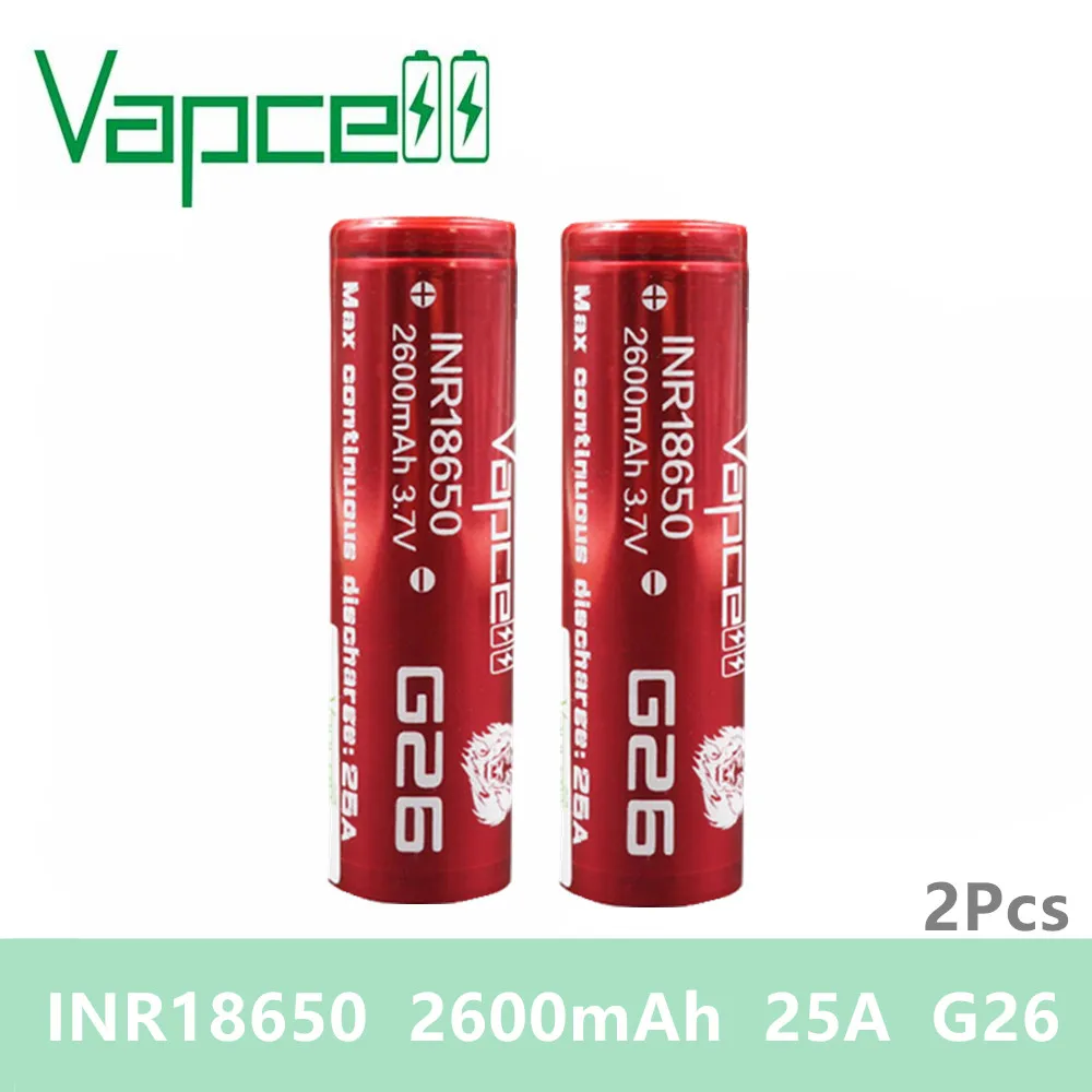 2 шт. литий ионные аккумуляторные батарейки 18650 2600 мАч 25 А 100%|Перезаряжаемые