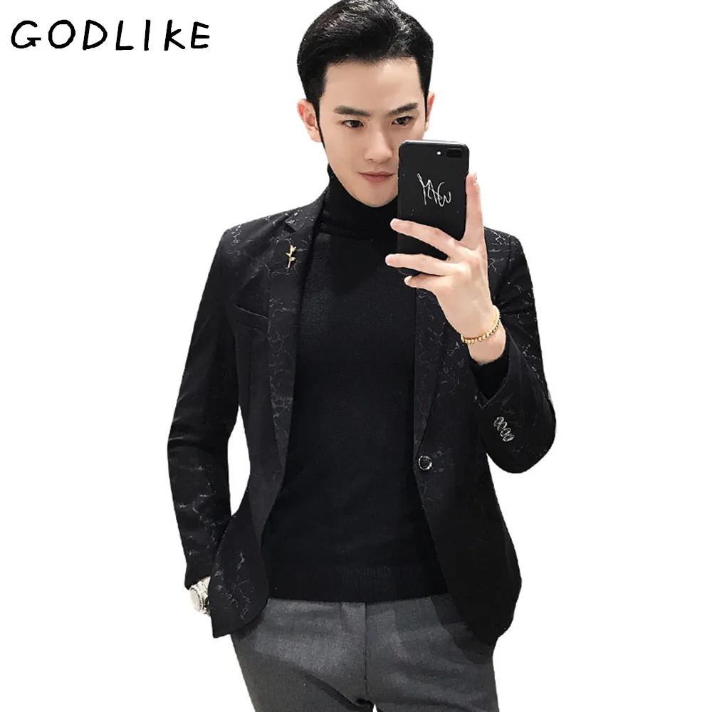 ضئيلة bleiser masculino 2019 الربيع عارضة صالح الأزهار دعوى رجل زهرة السترة حزب اللباس الزي Pantalon العصرية بليزر masculino