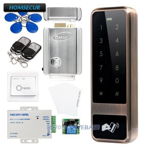 

HOMSECUR Waterproof Metal Case Touch Keypad ID Access Control System With Electric Lock