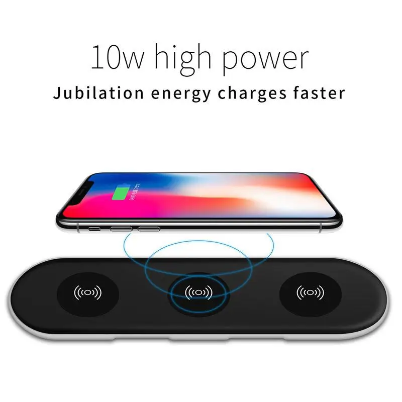 

3IN1+4 USB Port Qi Wireless Charger base For iPhone X 8 Samsung S9 S8 S7 S6 Edge Note8 Phone Fast Wireless Charging Pad Station
