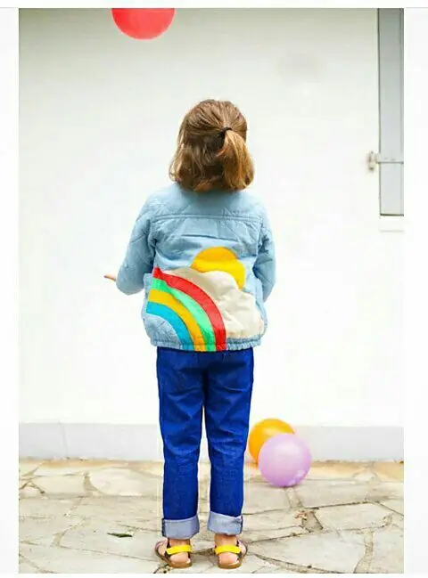 

2017 winter girls clothing Child 3M cotton down coat rainbow kids cartoon jackets coat outwears kids clothing boys clothing