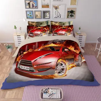 

Cool Race Car Sports Car Bedding Set Twin Queen King Size Duvet Cover Bed Sheet Pillowcase 3D Print Boys Bedroom Textile Kits