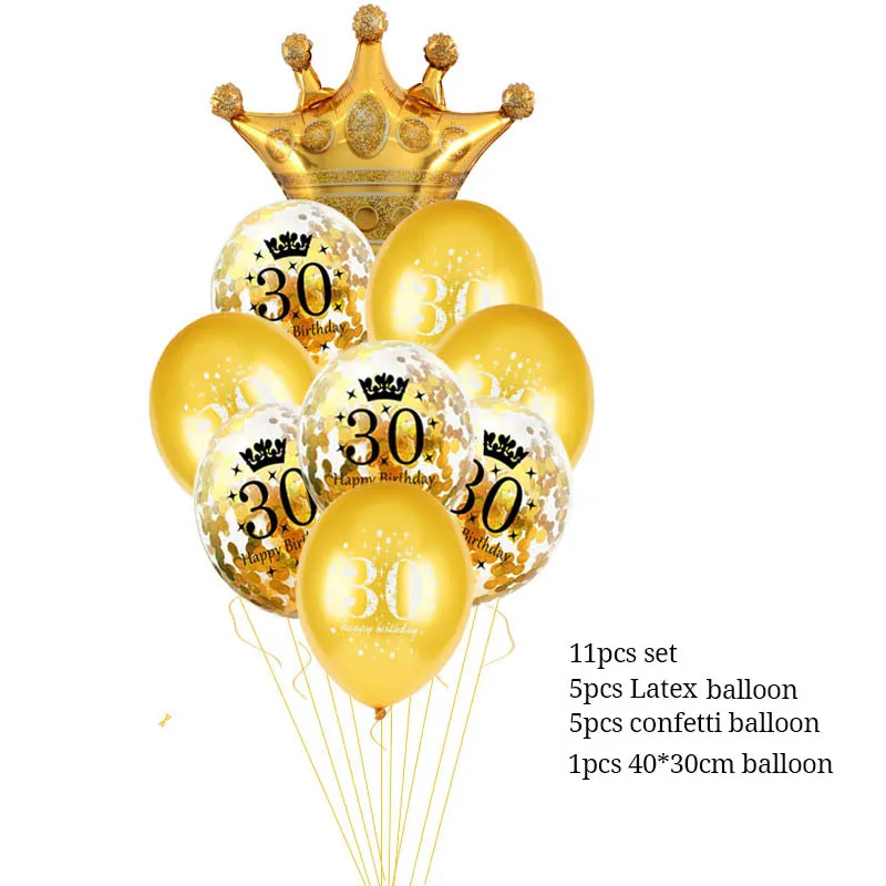 30 40 50 60 Years Birthday Balloon 30th Birthday Party Decorations Baloon Number 50th Adult Gold Black Birthday Party Supplies