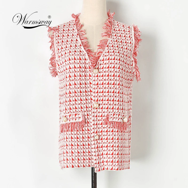 

Multicolor Elegant Highstreet Open Front Plaid Knit Vest Casual Coat 2019 Autumn Office Lady Women Coat Outerwear B-184