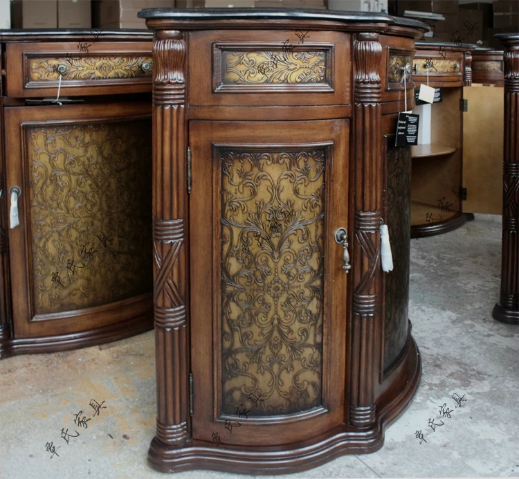Vestibular porch ark artical solid wood cabinet meal while cabinet modern retro half-round cabinet sitting room ark of partition