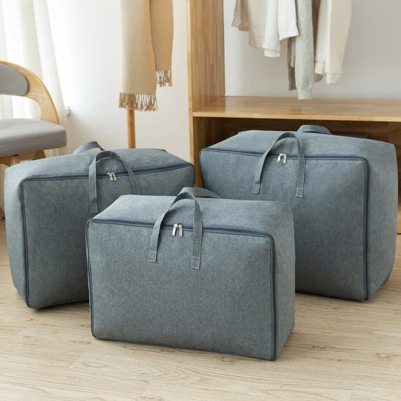 

High Capacity Quilt Storage Bag Home Clothes Quilt Pillow Blanket Storage Bag Travel Luggage Organizer For Clothing Sundries