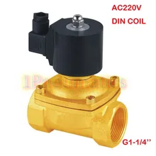 5 штук в упаковке, шт./лот G1-1/4 ''Порты латунь 2/2 способ DIN43650A DIN катушки воды электромагнитный клапан большого Размеры 2W350-35-D AC220V