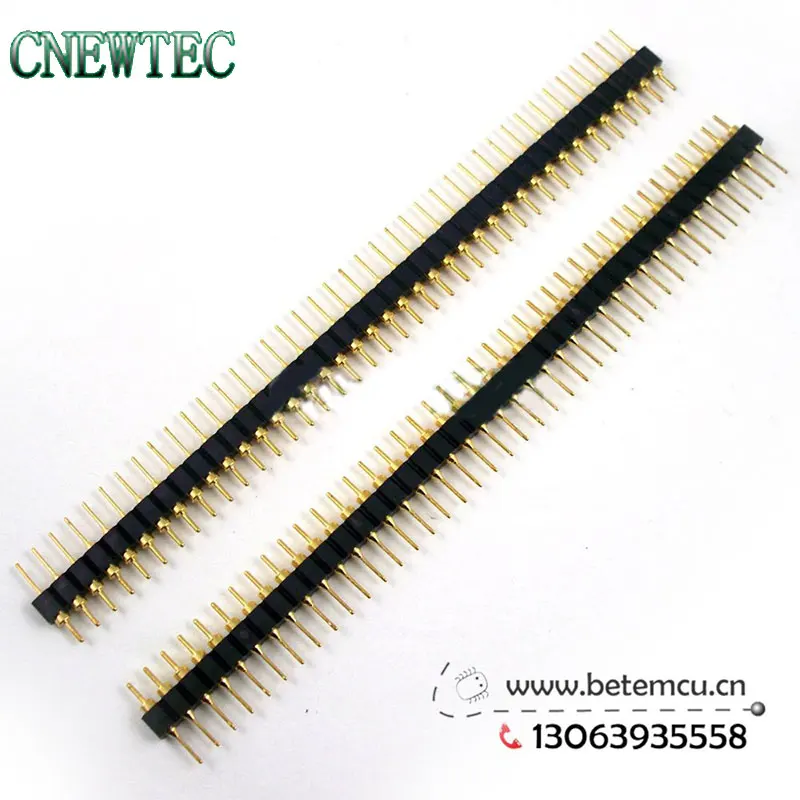 

5pcs 40Pin 2.54mm Gold-plated 1x40T round single row needles Straight Headers for PCB High quality connectors