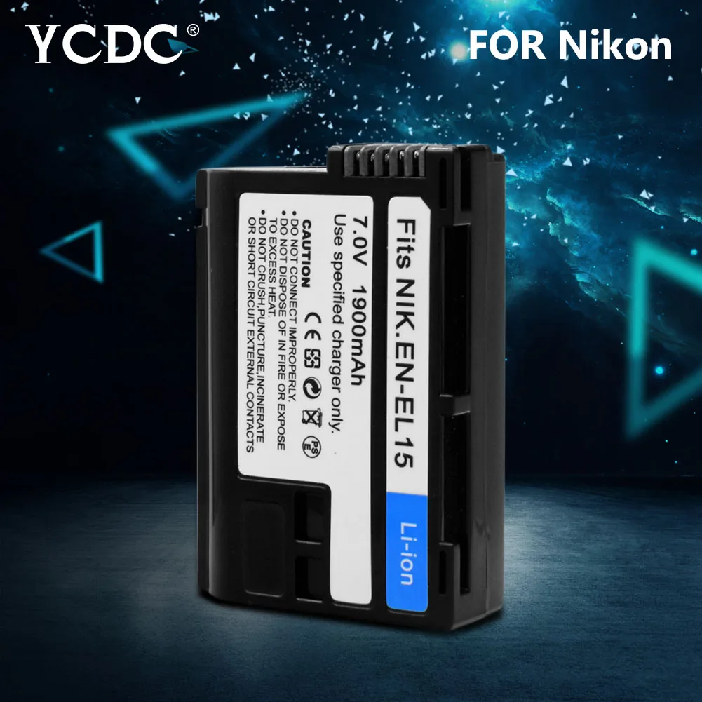 EN EL15 ENEL15 полный декодированный аккумулятор 1900 мАч для Nikon DSLR D500 D600 D610 D750 D7000 D7100 D7200