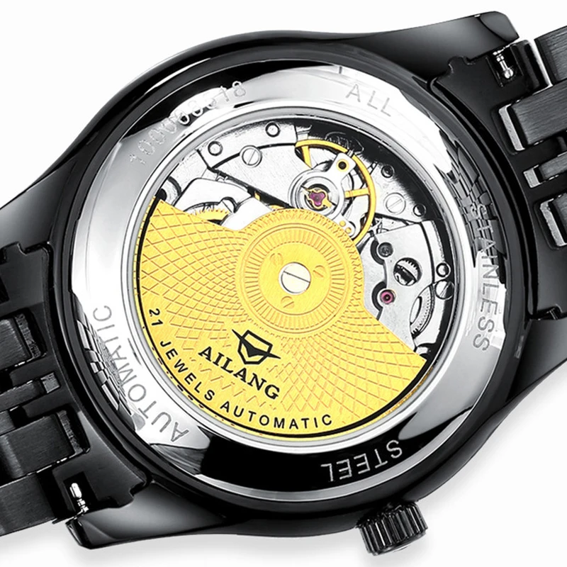 AILANG الأصلي الرجال العلامة التجارية الفاخرة التلقائي الميكانيكية ووتش ، الصلب الأزياء الرياضية للماء ووتش ، أسلوب الحد الأدنى AILANG الأصلي الرجال العلامة التجارية الفاخرة التلقائي الميكانيكية ووتش ، الصلب الأزياء الرياضية للماء ووتش ، أسلوب الحد الأدنى