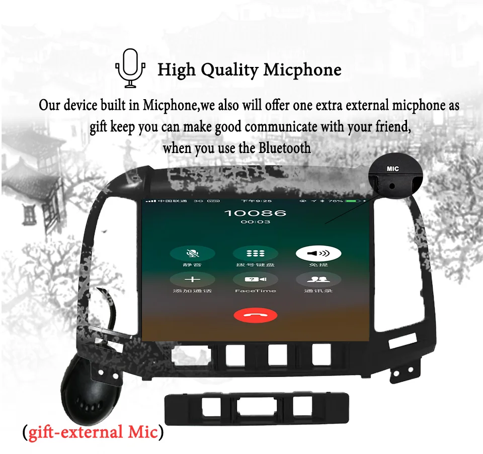 Flash Deal 1024*600 Octa Core Android 9.1 2din Car Radio DVD GPS For Hyundai Santa Fe 2006-2012 Head unit Radio recorder Auto Multimedia 6