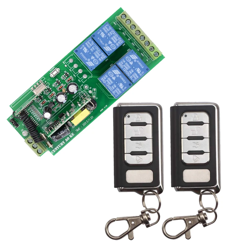 

110V 220V 4CH Wide Voltage 85V~250V Remote Control Wireless Relay Switch Receiver Transmitter For Garage Doors