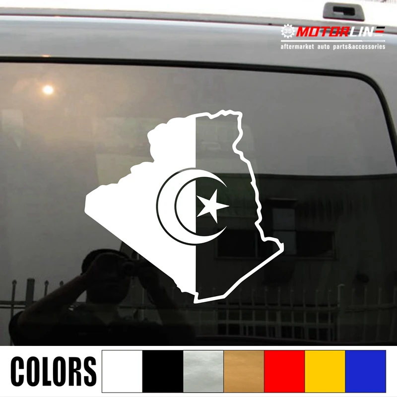 

Algeria Algerian Map Flag Decal Sticker Car Vinyl pick size color no bkgrd