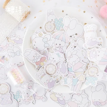 

45 Pcs/box Ts Cute cartoon rabbit animal mini paper sticker decoration stickers DIY diary scrapbooking planner label sticker