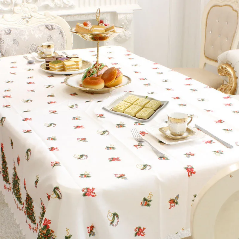 

New Year Home Kitchen Dining Table Decorations Christmas Tablecloth Rectangular Linens Party Table Covers Christmas Ornaments