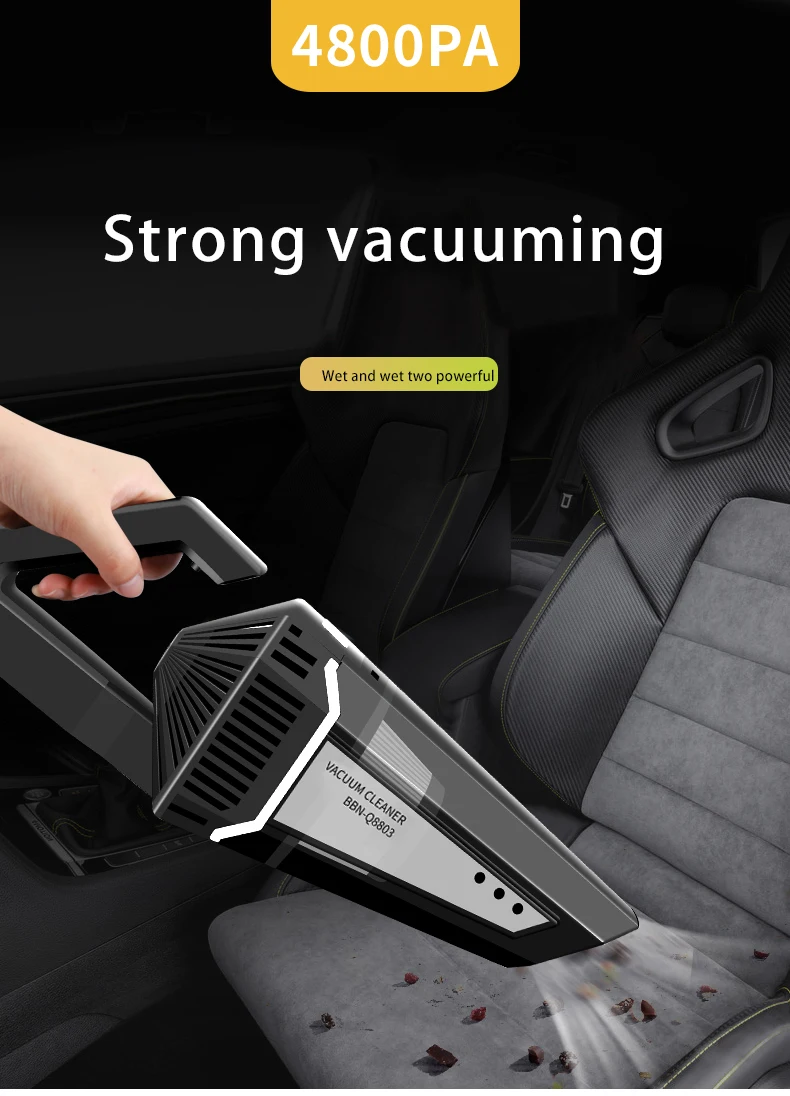 

BONBONNIE 12V Portable Car Vacuum Cleaner Inflation Dual Use Super Suction 5M 120W Vaccum Cleaner Cigarette lighter