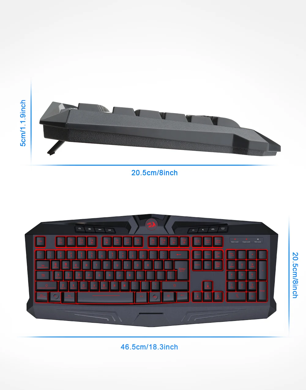Redragon K503 Gaming Keyboard RGB LED Backlit  with 12 dedicated Multimedia Keys Total 112 Quiet keys Full Size Keyboard 