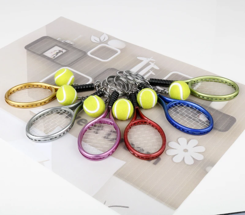 

MQCHUN Fashion Tennis Keychain Key Ring Tennis Racket Model Key Chain For Best Friendship Souvenir Gift -50