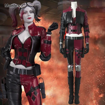 

Injustice 2 Harley Quinn Cosplay Costume Halloween Outfit Gameplay Fight Suit Injustice League Fancy Clothing Adult Women Boots