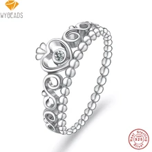 Wybeads 100% 925 plata esterlina mi princesa anillos apilables con clear cz anillo para las mujeres de moda femenina original de fabricación de la joyería