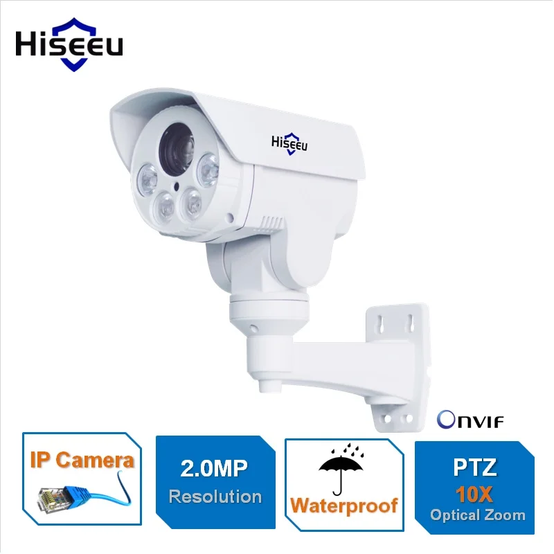 Full HD 1080P 10X Zoom PTZ mini IP Camera 2.0MP Bullet HD Project Night Vision Waterproof IRCUT ONVIF P2P ONVIF POE Hiseeu Full HD 1080P 10X Zoom PTZ mini IP Camera 2.0MP Bullet HD Project Night Vision Waterproof IRCUT ONVIF P2P ONVIF POE Hiseeu