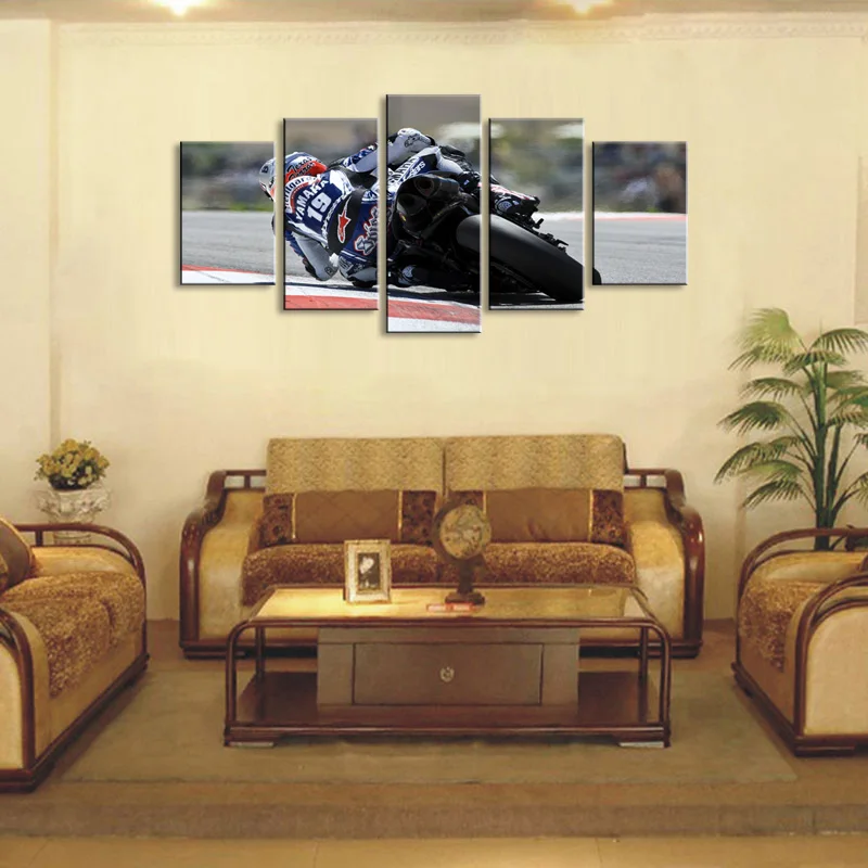 5 pieces high-definition print motorcycle canvas oil painting poster and wall art living room picture C5-43 (3)