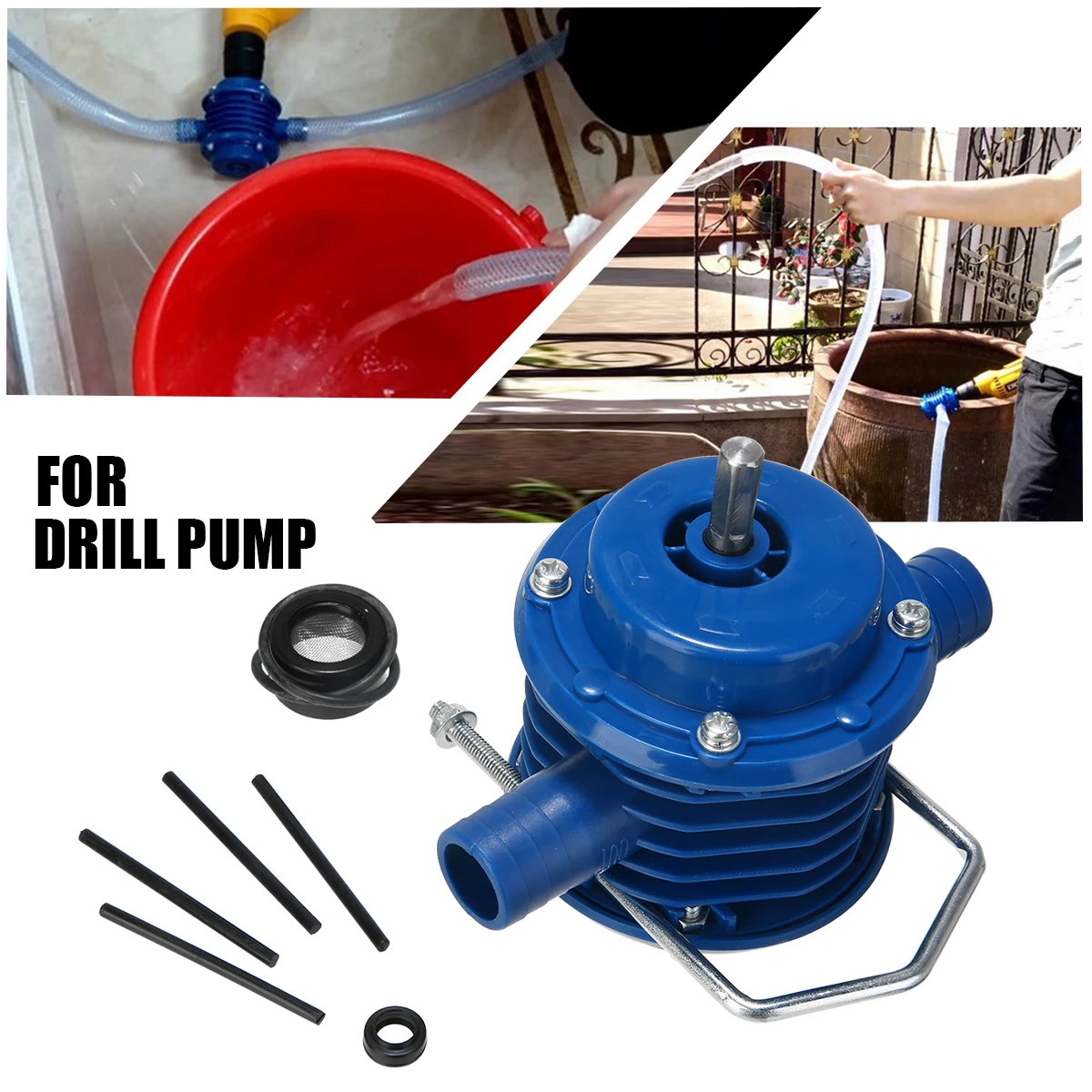 Heavy Duty Electric Drill Water Pump 120-650KW Brushless No Power Electric Drill Water Pumps Self-Priming Pump