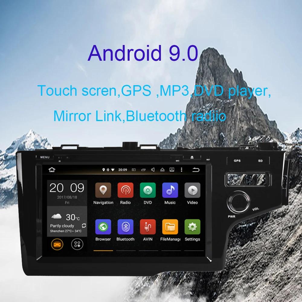 Best Android 9.0 4GB Octa Core Car GPS Navigation For Honda Fit/Jazz Right Hand Driving 2014-2019 Radio Stereo DVD Multimedia Player 0
