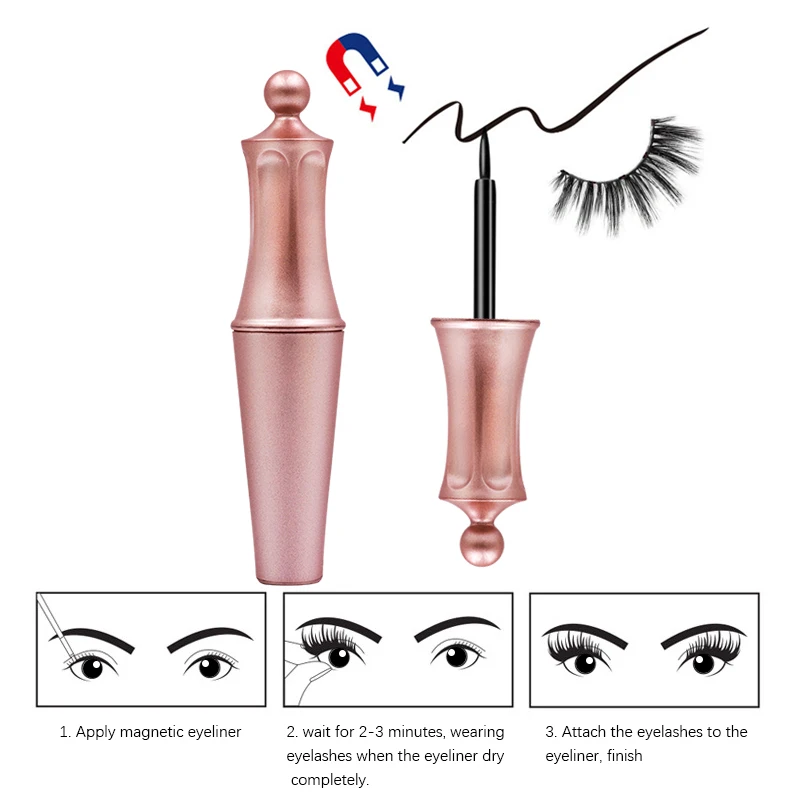 Брендовая Магнитная жидкая подводка для глаз и магнитные накладные ресницы, легко носить, Стойкая подводка для глаз, Накладные ресницы с пинцетом