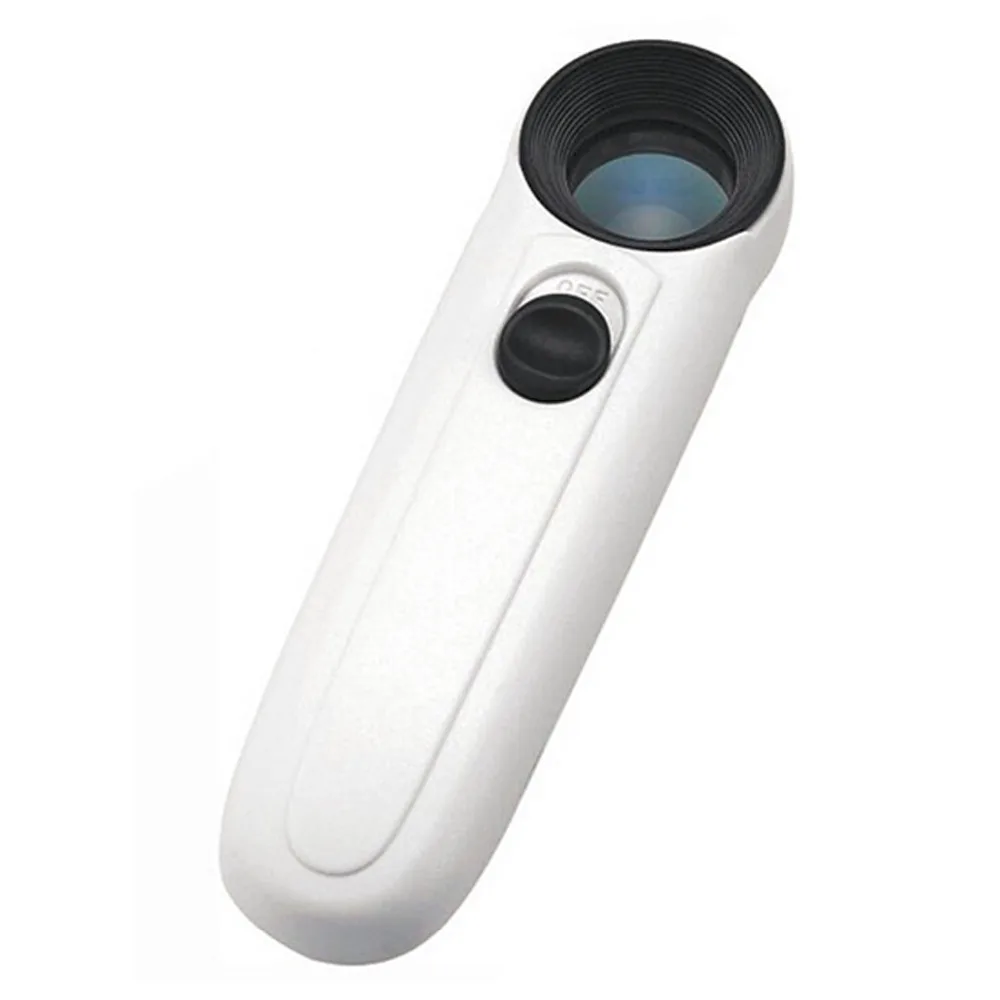 40X Handheld Magnifier Magnifying Glass Loupe Lens For Reading Jewelry Watch Repair Tool With 2 LED Light | Инструменты