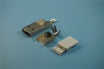 

5 sets DIY USB 2.0 A type Male Connector Assembly Adapter Plug Socket Metal shell shield solder Wire