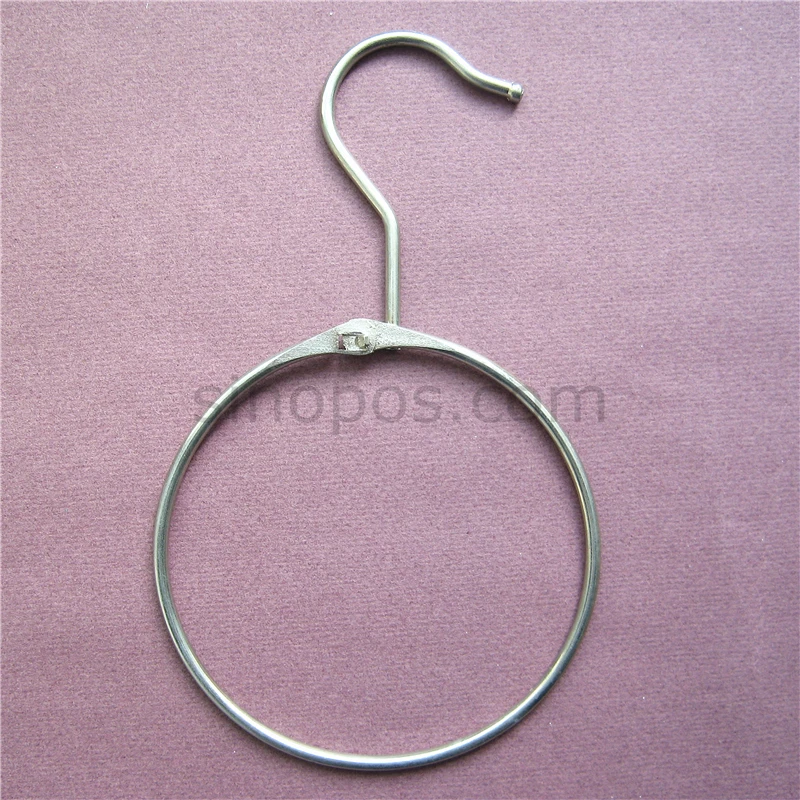 

5" Metal Split Collection Ring With Display Hook, pegboard clothing rack rail scarf belts hanger keys cards steel binder rings