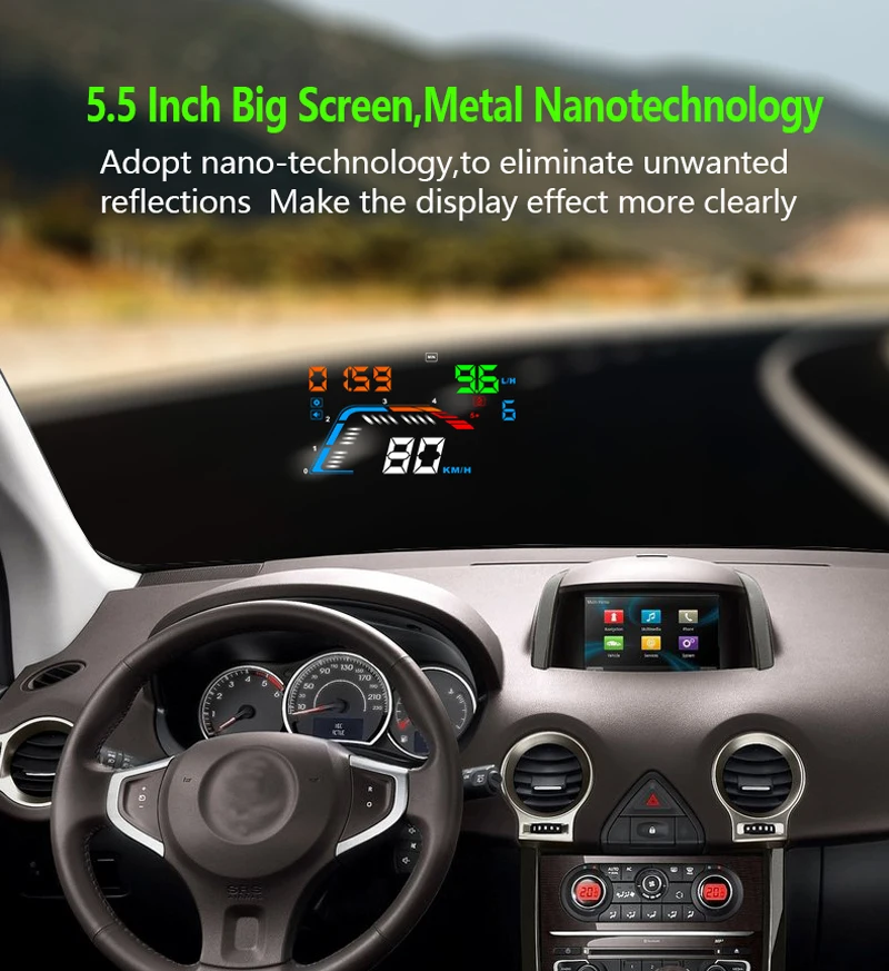 5,5 ''OBDII Автомобильный HUD OBD2 порт дисплей на голову Q700 автомобильный измеритель скорости лобовое стекло проектор превышение скорости напряжения Сигнализация автомобильные аксессуары